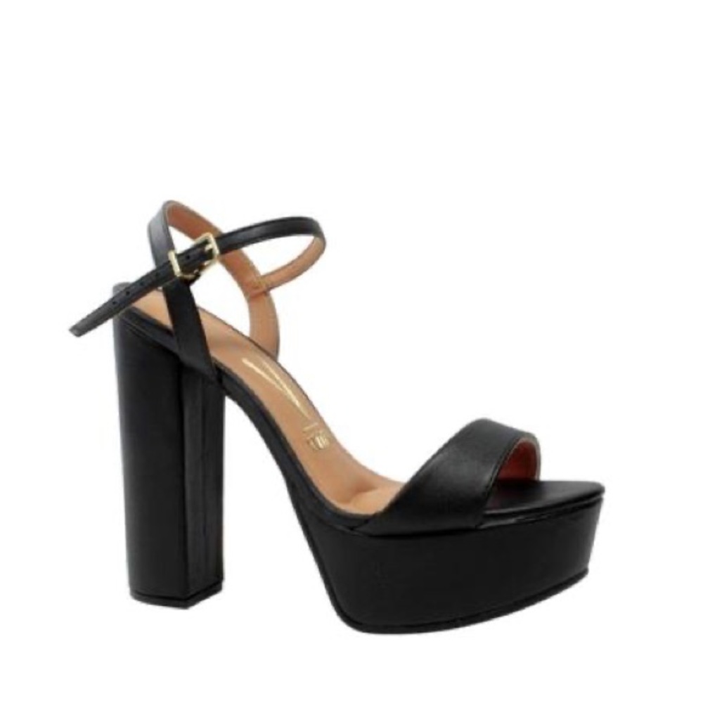 Vizzano Black Ankle Strap Block Heels - Picture 6 of 7
